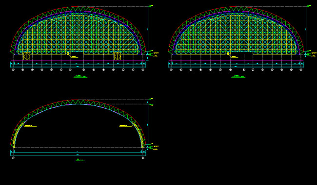 昆山跨度110米，拱高35_7米煤棚网架